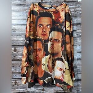 All over Crewneck Nick Miller Jake Johnson New Girl Size XL